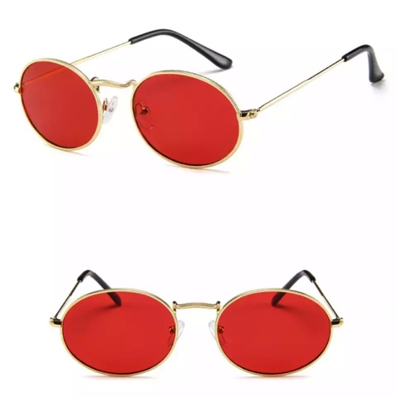 Red Oval Sunglasses - Picture 2 of 7
